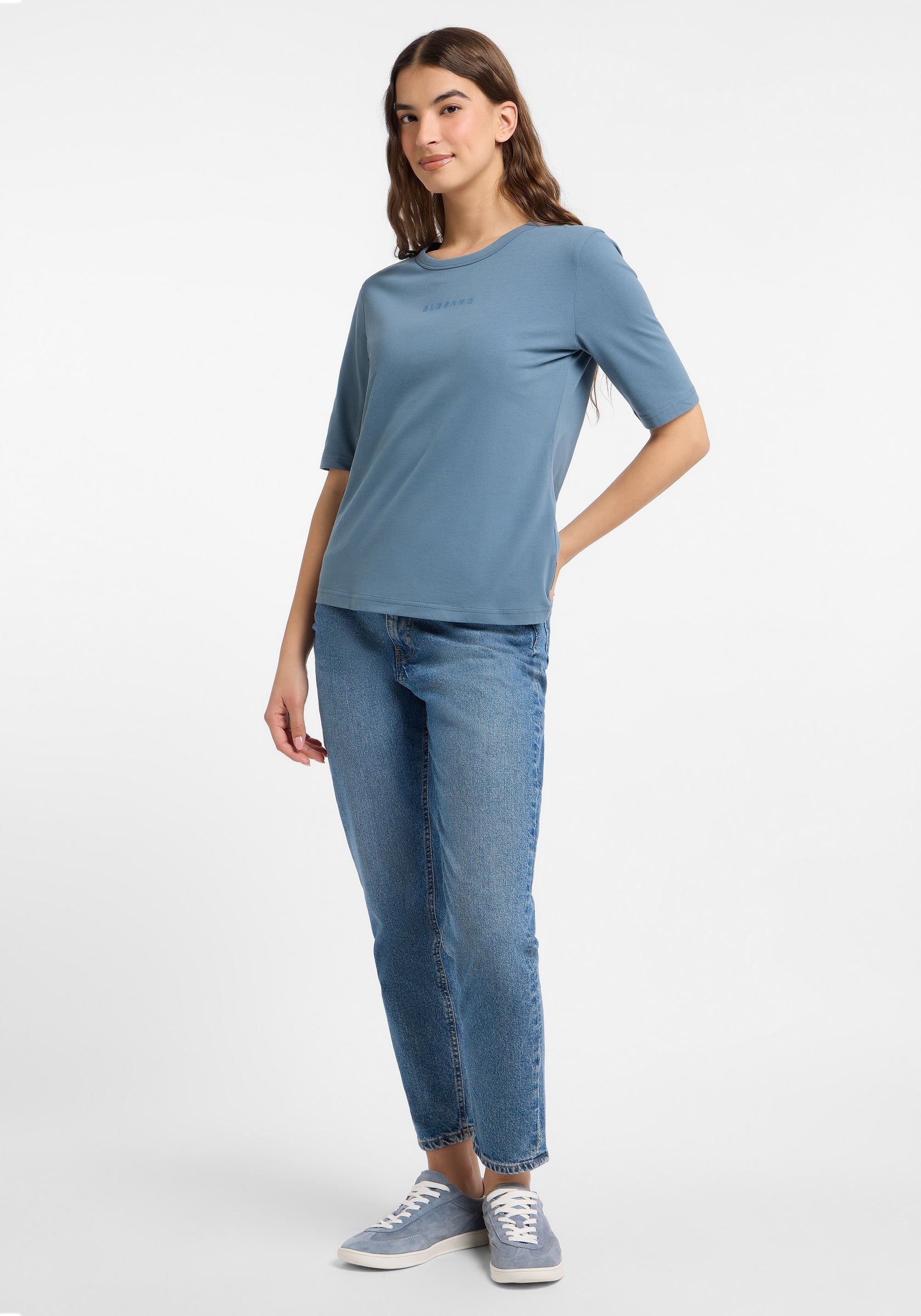 Siva T-shirt Slim Fit | Coast Blue (blauw)